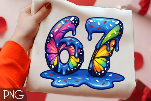 Celebrate 67 in Color: The Rainbow Butterfly Birthday Design
