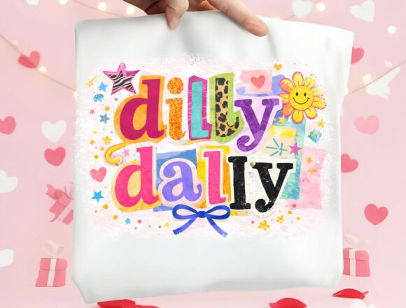 Dilly Dally PNG: A Burst of Cheerful Retro Typography