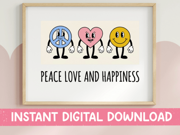 Embrace Positivity: The Peace Love Happiness SVG Design