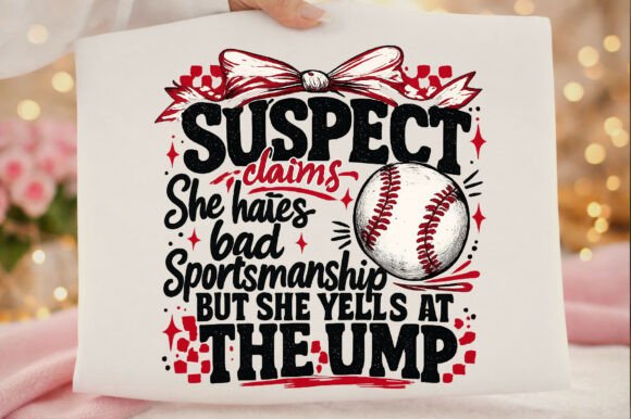Retro Baseball Nostalgia: The Suspect Claims PNG T-Shirt Design
