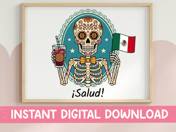 Salud Sugar Skull Mexican Flag SVG PNG: A Festive Design Asset